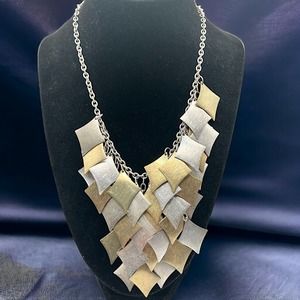 Vintage Style Metal Flake Bib 18 Inch Necklace!